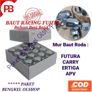 [1Set 16Pcs] MUR BAUT RODA MOBIL Merk FUJITA ORI Drat 1.25 Kunci Palang 19/21