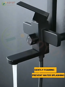Hot&Cold Shower 3-in-1 Black Shower Set Stainless Steel with Bidet Spray Set Bathroom Double Inlets
