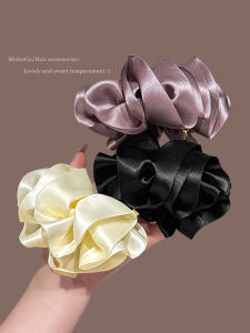 กิ๊บติดผมผ้าซาตินสไตล์ฝรั่งเศสสำหรับผู้หญิง กิ๊บติดผมหางม้าข้างหลังทรงเอlegant นุ่มนวล สไตล์เกาหลี วัสดุอื่นๆ