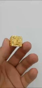 COD Pawnable 18k Saudi Gold Ring Mens Frosted Every Year There Are Fish Blessings Full Wedding Jewelry Opening Adjustment