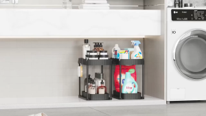 EDENS Double Layer Pull Out Kitchen Multifunctional Rack Under Sink Storage Rack Cabinet Basket Organizer Sprice Rack Rak Dapur Dua Tingkat Serbaguna - Fulfilled by Edens