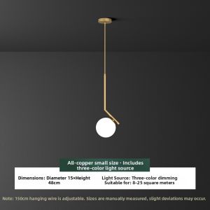 ZHENMEIJU | Round Brass Nordic Minimalist Luxury Pendant Light