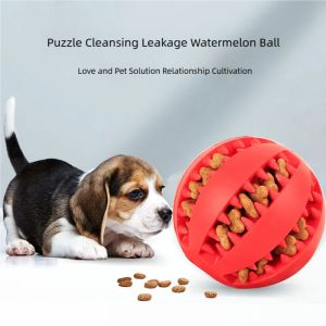 Dog Toy Ball Nontoxic Bite Resistant Toy Ball for Pet Dogs Puppy Cat Dog Pet Food Treat Feeder Chew Tooth Cleaning Ball