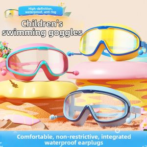 CAPEZIO | Waterproof Anti-fog Nose Bridge Attached HD Large Frame Swimming Goggles