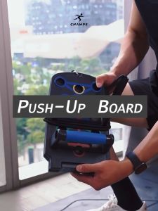 Champs Alat Latihan Fitness Portabel - Push Up Board Multifungsi dengan Pegangan Anti-Slip dan Tali Latihan - Warna Hitam