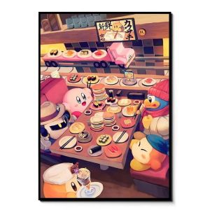 Bandai | 5D DIY Diamond Painting Cute Pink Game Character Kirby Multi Scene Collage Picture Relaxing DIY Craft Holiday & Birthday Gift