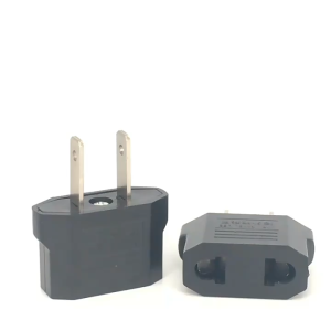 Round to Flat AC Plug Adapter Converter for Travel Appliances and Universal Outlet Use
