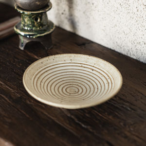 Retro 6-Inch Ceramic Small Plate Japanese Kiln Change Sushi Dip Sauce Dish Tea Snack Tray Pure Color Porcelain Round Plate