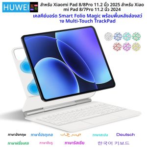 เคสคีย์บอร์ดแม่เหล็ก Magic Keyboard สำหรับ Xiaomi Pad 8 7 สำหรับ MiPad 8 Mi Pad 8 7 Pro 11.2 นิ้ว POCO Pad X1 ฝาครอบคีย์บอร์ดแบบสัมผัสอัจฉริยะ