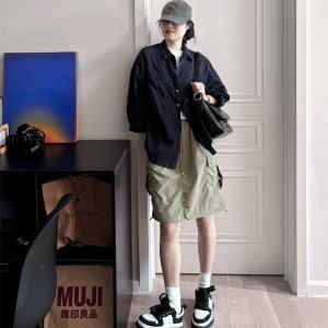 Retro Casual Slim A-Line Skirt