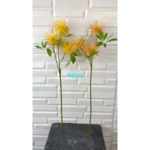 Bunga Hias Artificial Chrysant Variasi Warna Kuning & Orange: Hiasan Dekorasi Ruang Tamu