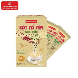 Bột tổ yến - Gạo lứt Ngũ cốc Mè đen (hộp 10 gói x 20g) - ShopFood77