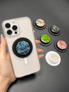 Natural Conch Shell Magnetic Absorption Mobile Phone Stand Creative Ring Holder Selfie Sticky Gel Phone Holder Universal