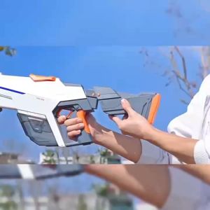 ของเล่นสงกรานต์ ปืนฉีดน้ำไฟฟ้า อัพเกรดพร้อมแถบแสงตัวปืน ดูดน้ำอัตโนมัติ ปืนฉีดน้ำ แรงดันสูง ยิงได้ไกล