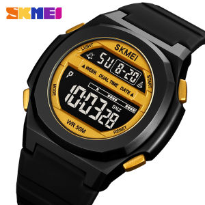 SKMEI Casual Japan Digital Movement Stopwatch Wristwatch For Men LED Light Calendar 5Bar Waterproof Sport Watches Clock Alarm 1821