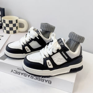 Leather Childrens Sneakers Street Dance Shoes Boys And Girls Sports Shoes Trendy Cotton Shoes Autumn Winter New Style