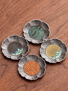 CIYIYAO | Heat-Resistant Bamboo Style Metal Teacup Pad