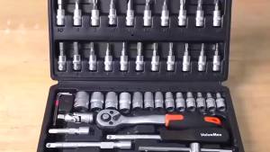 2026 Hot Selling 46 Piece Set 1/4 Inch Ratchet Wrench Socket Set Automotive Tool Set Socket Wrench Tool Set Automotive Parts