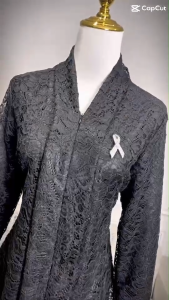 เสื้อลูกไม้สีดำและสีขาวแขนยาว ทรงบานง เนื้อลูกไม้คุณภาพดี (เสื้อโทนสีสุภาพ)