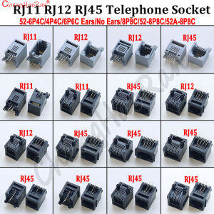 2PCS RJ45 RJ12 RJ11 Telephone Jack Connector 4P4C 6P2C 6P4C 6P6C 8P8C Female Socket Computer Internet Network  Jack Connector