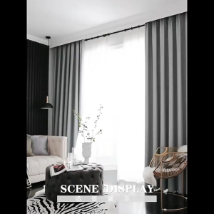 [1PC | Hook Type] Borong365 80% Blackout Frisia Design Langsir Pintu Langsir Tingkap Plain Curtain Pinch Pleat Hook