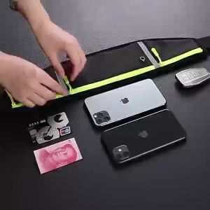 Running Fanny pack Mens and womens sports mobile phone bag Outdoor marathon fitness equipment multi-functional waterproof ultra-thin belt bag
