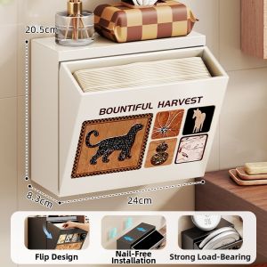 evesigar | Wall-mounted Waterproof Tissue Holder Storage Rack
