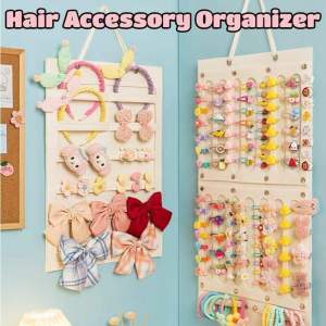 Childrens Hair Accessory Organizer Wall Hanging Storage Bag Kids Hair Clip Headband Display Holder