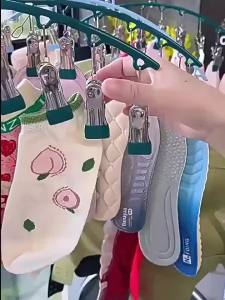 Giá Phơi Đồ Hình Cung Chống Gió Bằng Thép Không Gỉ Với 10 Kẹp Tiết Kiệm Không Gian Đa Năng Dùng Làm Móc Treo Quần Áo Tất Và Đồ Lót