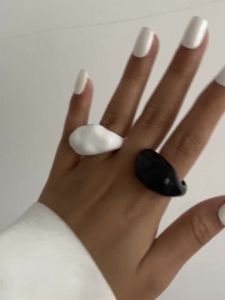 Ingemark | Ingemark Simple Irregular Resin Plastic Finger Rings for Women New Trend 2025 Boho Geometric Rings Aesthetic Party Jewelry Gift