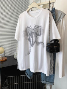 Áo Thun Tay Lưới Thắt Nơ Phong Cách Hàn Quốc Thời Trang Đa Năng Thiết Kế Thon Gọn Hai Mảnh Mùa Xuân Lễ Hội Áo Thun Nữ