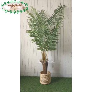 Tanaman Imitasi Artificial Palem Hawai T180 Latex Pot Dasar Hitam Cover Eceng Gondok Hiasan Sudut Ruang