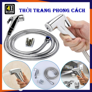 Vòi Xịt Vệ Sinh Inox Áp Lực Mạnh Chống Rò Rỉ Dây Dài Bền Bỉ - Bộ Vòi Xịt Tăng Áp  Phụ Kiện Nhà Tắm Cao Cấp / Vòi Xịt Phòng Tắm Lực Nước Mạnh Kèm Dây Dẫn Và Giá Treo