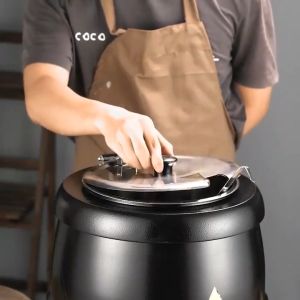 10L Electronic Soup Heating Pot Commercial Insulated Bucket Soup Pot Warm Porridge Bucket Porridge Pot Electric Heating Fireless