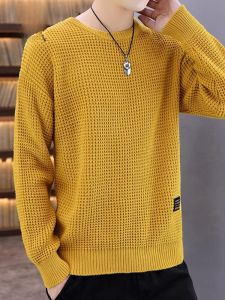 ROMON | Lomond Mens Round Neck Fleece Lined Sweater Winter Casual Loose Knitted Shirt Fashionable Urban Style Long Sleeve Thermal Top