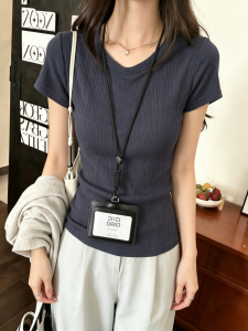 YUANYA | Korean Style Pink Slim Fit Short Sleeve T-shirt