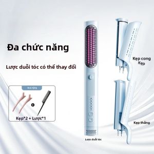 MinHuang | Lược Chải Thẳng Tóc Đa Năng Dành Cho Nữ Với Chức Năng Tạo Kiểu Bằng Khí Lạnh Ion Âm & Điều Chỉnh Nhiệt Độ Lược Chải Nóng Có Thể Thay Thế