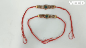 Peacock Feather Designer Rakhi with Kundan Stones & Red Thread | Traditional Raksha Bandhan Rakhi for Brother | Elegant Festive Gift (Pack of 1 Pc)