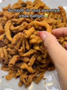Usus ayam crispy pedas Xtra daun jeruk/Keripik usus ayam