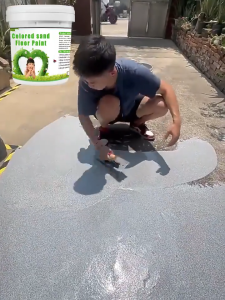 ✅Zero formaldehyde no pungent odor Epoxy Floor Paint Floor paint Self-Leveling Quick Dry floor paint for cement Epoxy Colored Sand Floor Paint poxy paint for flooring Imitation Marble Stone Texture Paint Exposed Aggregate Paint Pebble Wash Paint