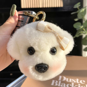 [Cute Puppy] Real Wool Teddy Bichon Car Key Ring Pendant Plush Doll Bag Bag Charm Gift