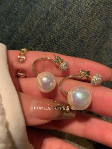 Shop Owner Super Push! Pearl Stud Earrings Fall and Winter Fancy Internet Influencer Earrings 2024 Best Selling Eardrops Red Earrings Women