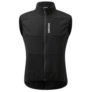 WOSAWE | Wosawe Mens Fleece Lined Cycling Vest Warmth High Elasticity Cold Resistant Bicycle Riding Outerwear Standard Fit Autumn Winter
