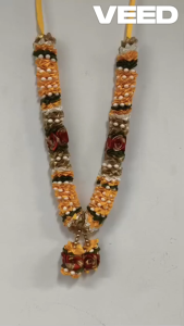 Artificial Flower Garland Ribbon Mala | Decorative Pooja & Festival Garland for Ganesha Idols Home Temple & Festive Decor (Pack of 1 Pc | 29 Inches)