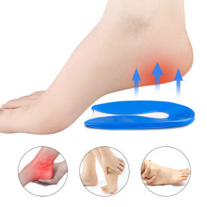 1Pair Fasciitis Heel Protector Silicone Heel Insoles Shock Absorbing Shoe Pad Plantar Foot Pain Relief Gel Cushion Self-Adhesive
