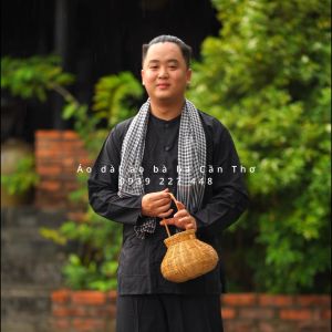Bộ áo bà ba nam màu đen truyền thống