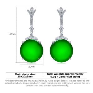 AILEQ | 925 Silver Natural Chrysoprase Earrings