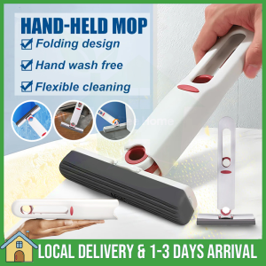 Mini Squeeze Mop Portable Household Lazy Hand-free Absorbent Sponge Mop Toilet Bathroom Glass Window Kitchen Floor Cleane 迷你拖把