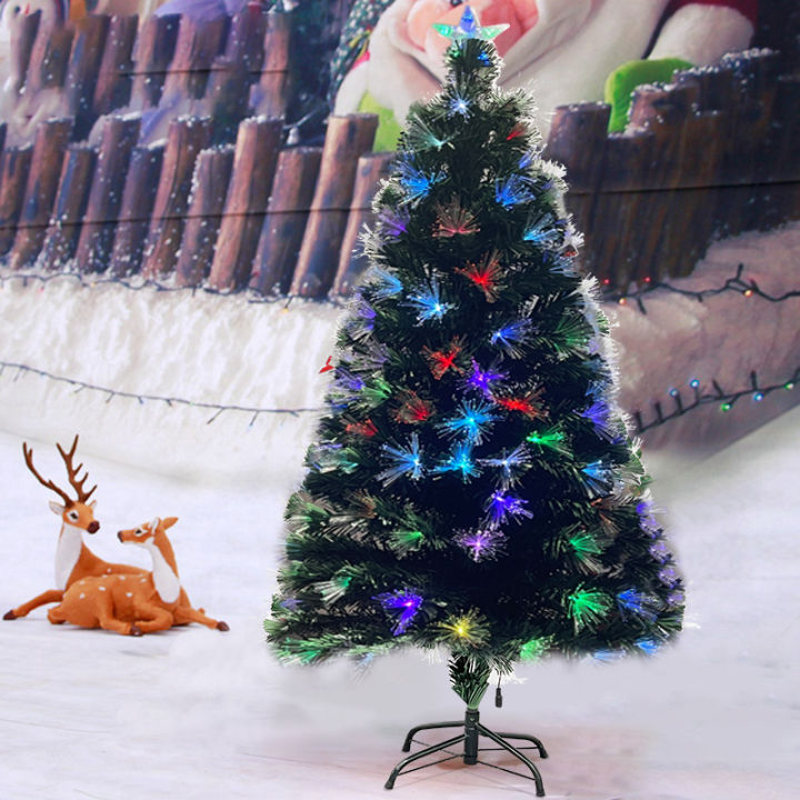 ONew Fiber Optic Christmas Tree Prelit Artificial Christmas Tree with