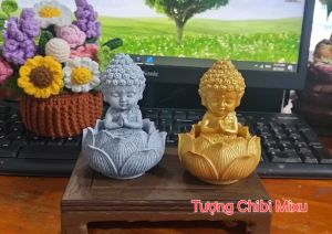 Tượng Phật A Di Đà tọa đài sen 10.5cm